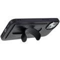 Custodia Rivestita iPhone 14 Plus Coated Case con Slot per Schede e Supporto - Nero