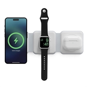 Caricabatterie wireless pieghevole 3 in 1 Ksix 15W - iPhone, Apple Watch, AirPods - Bianco