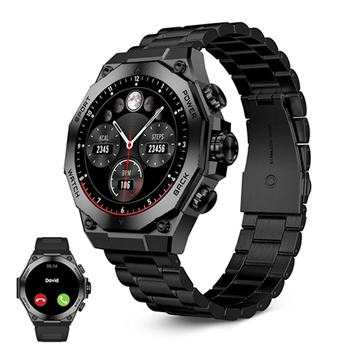 Smartwatch Ksix Titanium AMOLED - Cinturino in acciaio e silicone - Nero