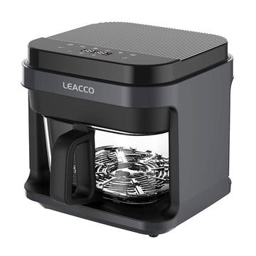 Leacco AF018 360 Friggitrice ad aria tutto vetro - 1200W, 5.5l - Nero