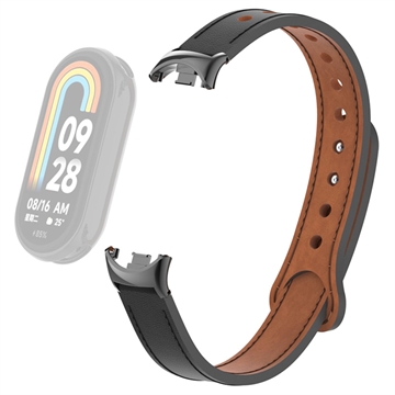 Cinturino in Pelle Xiaomi Smart Band 8 con Connettori - Nero