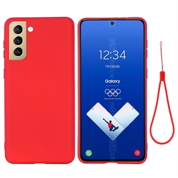 Custodia in Silicone Liquido per Samsung Galaxy S21 FE 5G - Rossa