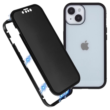 Custodia Magnetica con Vetro Temperato Privacy per iPhone 15 - Nera