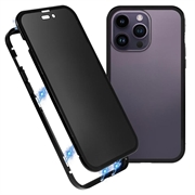 Custodia Magnetica con Vetro Temperato per iPhone 16 Pro Max - Privacy - Nera