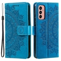 Custodia a portafoglio per Samsung Galaxy A14 serie Mandala - Blu