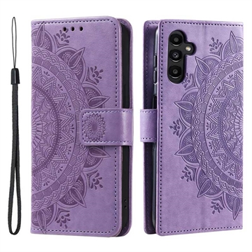 Custodia a portafoglio per Samsung Galaxy A34 5G serie Mandala - Viola