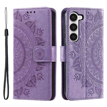 Custodia a portafoglio per Samsung Galaxy S23 5G serie Mandala - Viola