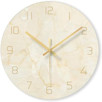 Orologio da parete decorativo con motivo a marmo - 30 cm - Beige