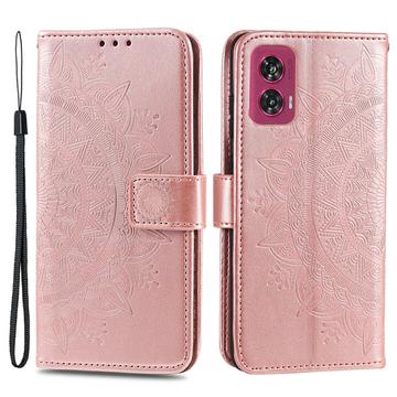 Custodia a portafoglio per Motorola Edge 50 Fusion serie Mandala - Rosa Oro