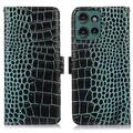 Custodia in Pelle a Portafoglio Serie Crocodile con RFID per Motorola Edge 50 Neo