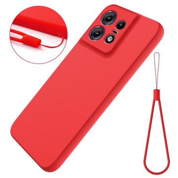 Custodia in Silicone Liquido per Motorola Edge 50 Pro - Rossa