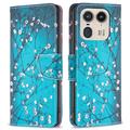 Custodia a Portafoglio Wonder Series per Motorola Edge 50 Ultra/Moto X50 Ultra - Fiori Bianchi