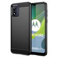 Custodia in TPU spazzolato per Motorola Moto E13 - Fibra di carbonio - Nera