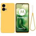 Custodia in Silicone Liquido per Motorola Moto G04/G24 - Gialla