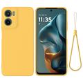 Custodia in silicone liquido con cinghia a mano per Motorola Moto G05/E15