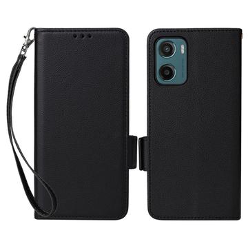 Custodia a portafoglio con chiusura magnetica per Motorola Moto G05/E15 - Nera