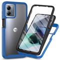 Custodia per Motorola Moto G54 serie 360 Protection - Blu / Trasparente