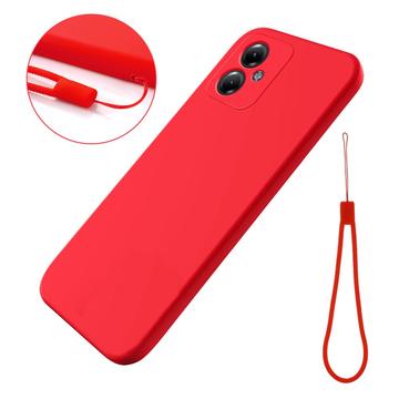 Custodia in Silicone Liquido per Motorola Moto G54 - Rossa