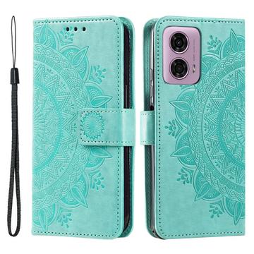 Custodia a portafoglio per Motorola Moto G85/S50 Neo serie Mandala - Verde