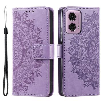 Custodia a portafoglio per Motorola Moto G85/S50 Neo serie Mandala - Viola