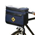 Borsa termica per bici multifunzionale isolata per ciclismo Borsa laterale per manubrio per bici antiusura resistente all'acqua con supporto per telefono da bici - Blu scuro