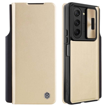 Custodia Flip Nillkin Qin Pro per Samsung Galaxy Z Fold5 - Color Oro