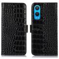 Custodia in Pelle a Portafoglio Serie Crocodile con RFID per OnePlus Nord CE4 Lite/Oppo K12x