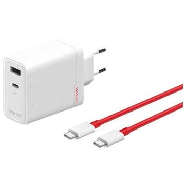 OnePlus SuperVOOC 120W Adattatore di alimentazione GAN a due porte - Bianco