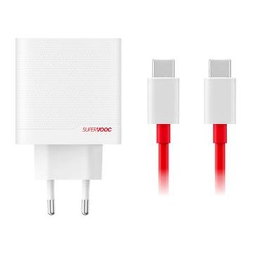 OnePlus SuperVOOC 80W Adattatore di alimentazione GaN a due porte 5461100597 - Bianco