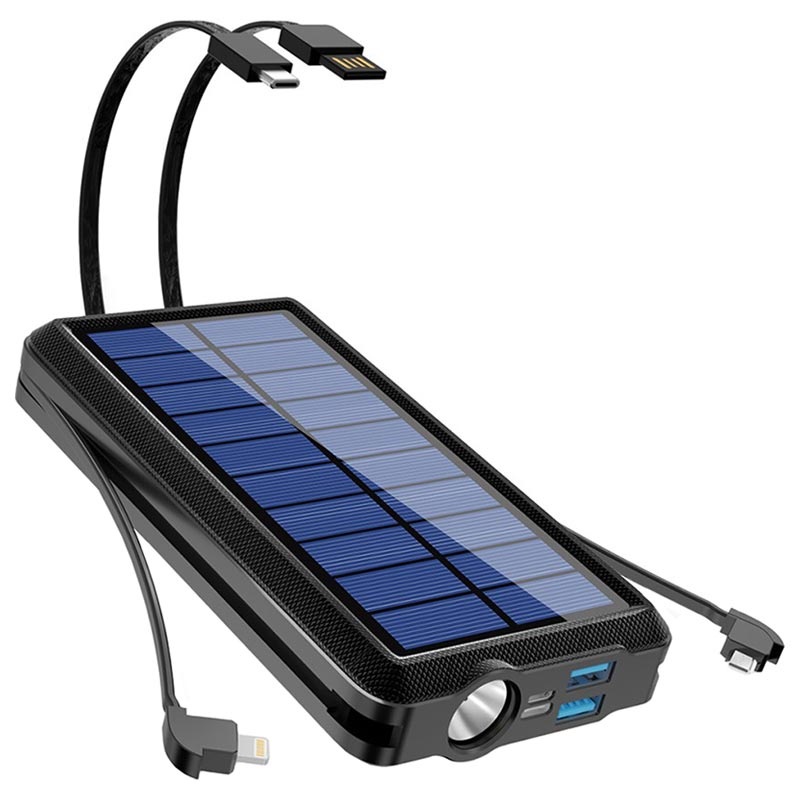 Solar Powerbank, powerbank solare da esterno da 30000 mAh con manovella + pannello  solare, con uscita USB e torcia LED di emergenza : : Elettronica