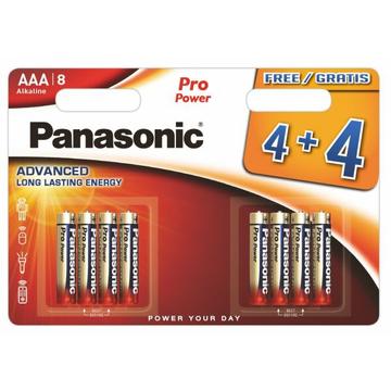 Pile alcaline Panasonic Pro Power LR03/AAA - 8 pezzi.