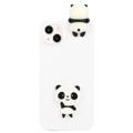 Custodia in TPU 3D Cartoon per iPhone 14 Plus - Panda Bianco