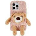 Custodia in TPU 3D Plush Doll per iPhone 14 Pro - Beige / Orsa