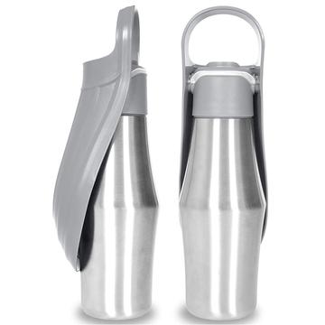 Borraccia portatile per cani in acciaio inox - 750ml - Grigio