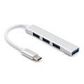 Hub USB-C premium con 4 porte USB-A - Alluminio - Argento