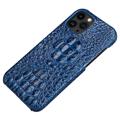 Custodia Rivestita in Pelle Luxury Crocodile per iPhone 14 Pro - Zaffiro