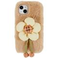 Custodia in TPU 3D Plush Doll per iPhone 14 - Beige / Fiore