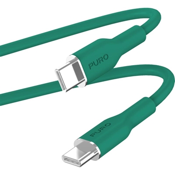 Puro Icon Cavo morbido USB-C / USB-C - 1,5 m - Verde scuro