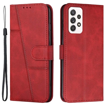 Custodia a Portafoglio con Supporto Serie Quilted per Samsung Galaxy A32 (4G) - Rossa