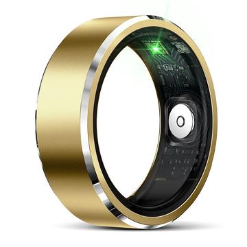 Anello intelligente in lega di alluminio R5 con custodia di ricarica - Dimensioni: 12/21.5mm - Oro