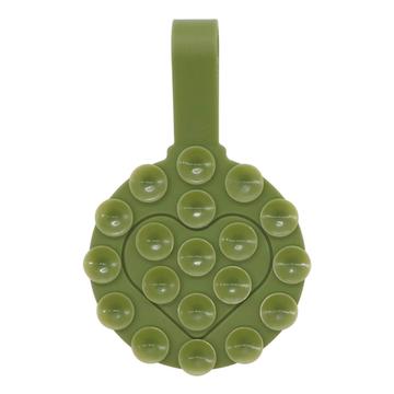 RK-X18/19 Supporto per telefono a ventosa in silicone a forma di cuore - Supporto bifacciale e rimovibile - Verde militare