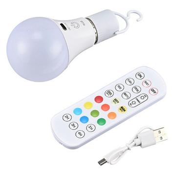 Lampadina RGB ricaricabile con telecomando e timer