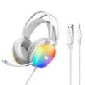 Remax RM-706 Cuffie da gioco cablate over-ear con microfono e illuminazione RGB - Bianco