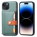 Custodia con Portafoglio Retro Style per iPhone 15 - Verde