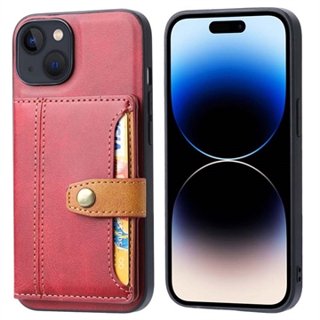 Custodia con Portafoglio Retro Style per iPhone 15 - Rossa