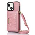 Custodia e Portafoglio Rhinestone Decor per iPhone 14 Plus