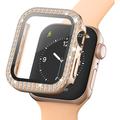 Custodia con Strass Decorativo con Protezione dello Schermo per Apple Watch SE (2022)/SE/6/5/4 - 40mm - Rosa Oro