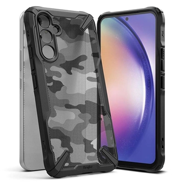 Custodia ibrida per Samsung Galaxy A54 5G Ringke Fusion X Design - Camouflage / Nera