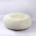 Letto rotondo in peluche per animali domestici - 40x26cm - Bianco