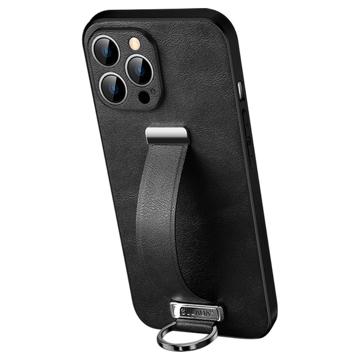 Custodia Ibrida Sulada Fashion con Cinturino per iPhone 14 Pro Max - Nera